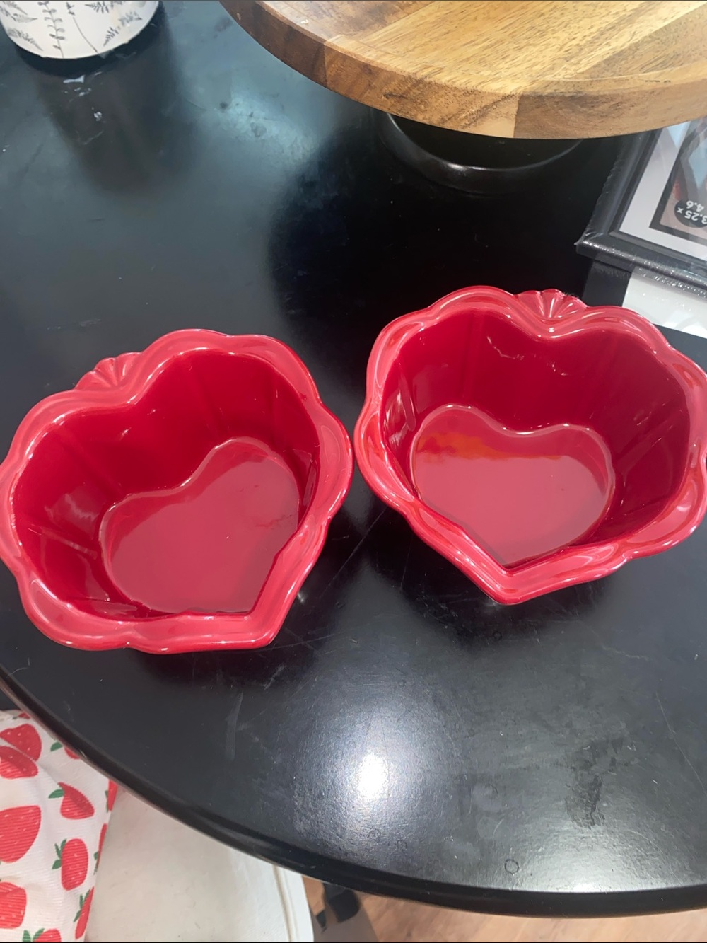 Princess House Red Heart Ceramic Ramekins - Set of 2